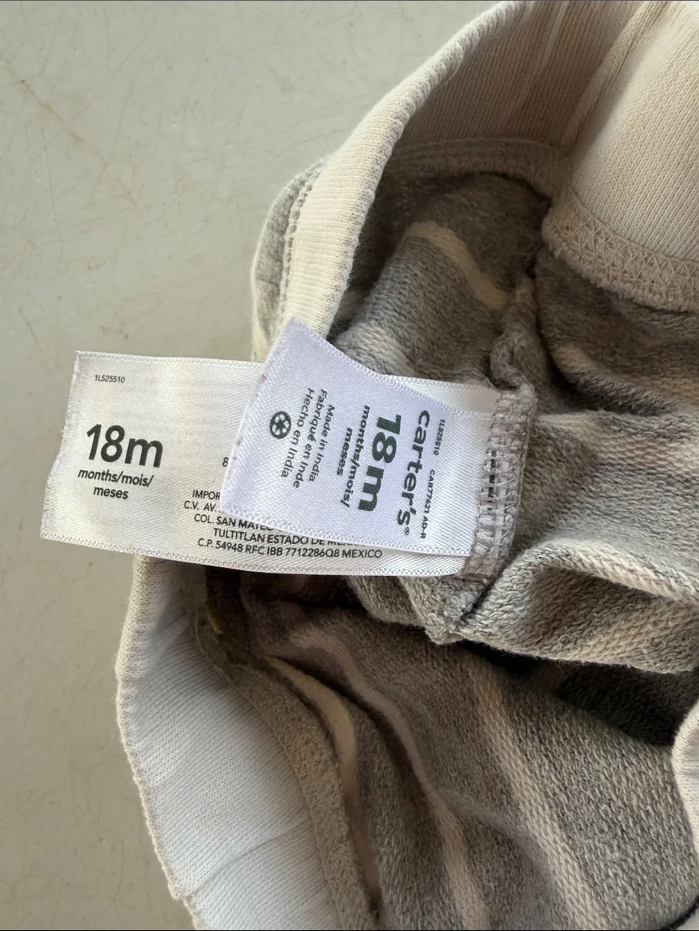 Carter's Gray & White Striped Knit Jogger Pants